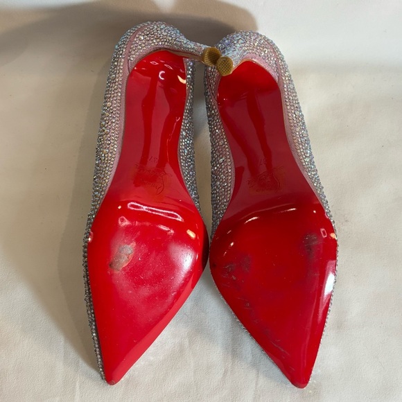 PUMPS Sz 37 Pink Glitter High Heels Pointy Designer Inspired Red Outsole - Picture 5 of 6